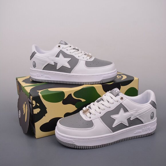 A Bathing Ape Bape Sta White Gray - Picture 1 of 9